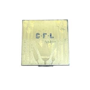 Vintage Art Deco Elgin American Brass Compact Case Egyptian Revival Lotus 2.75”